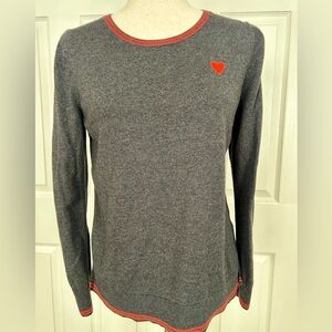 Gray Old Navy Sweater with Red ❤️Heart Accent Medium